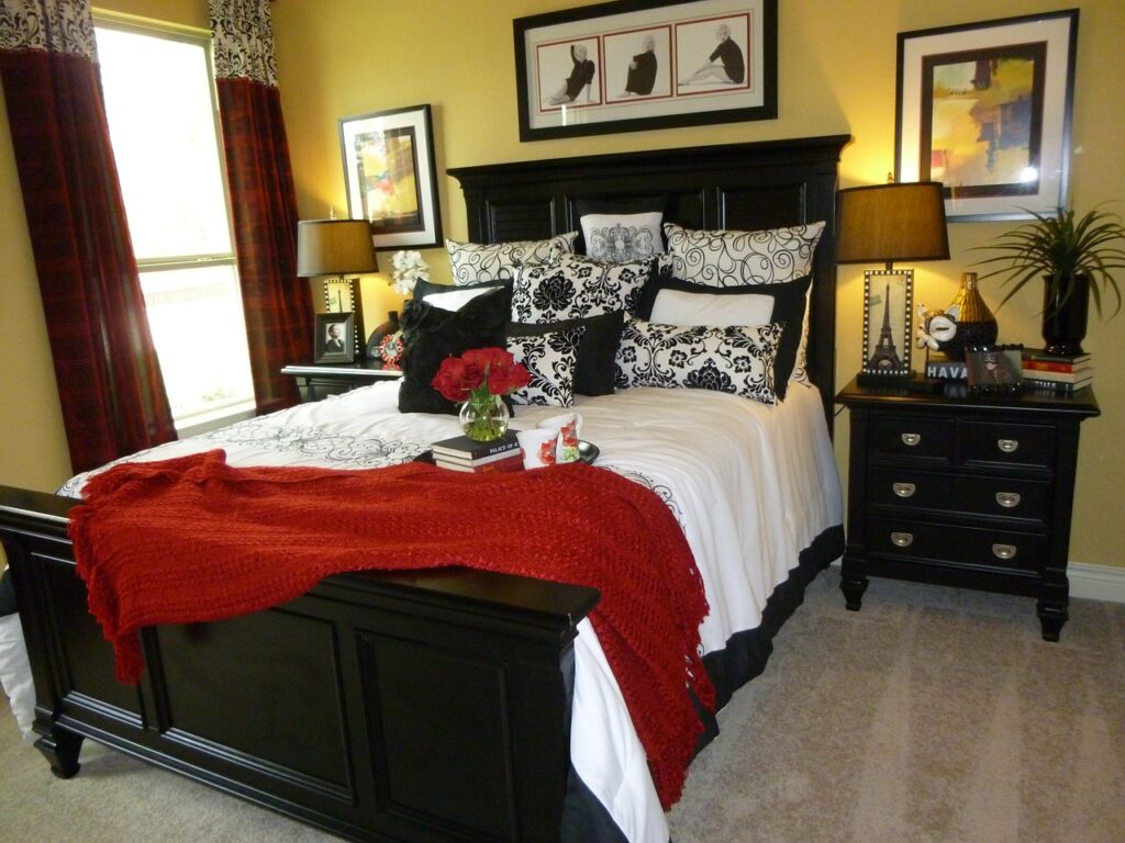 interior design, bedroom, bed